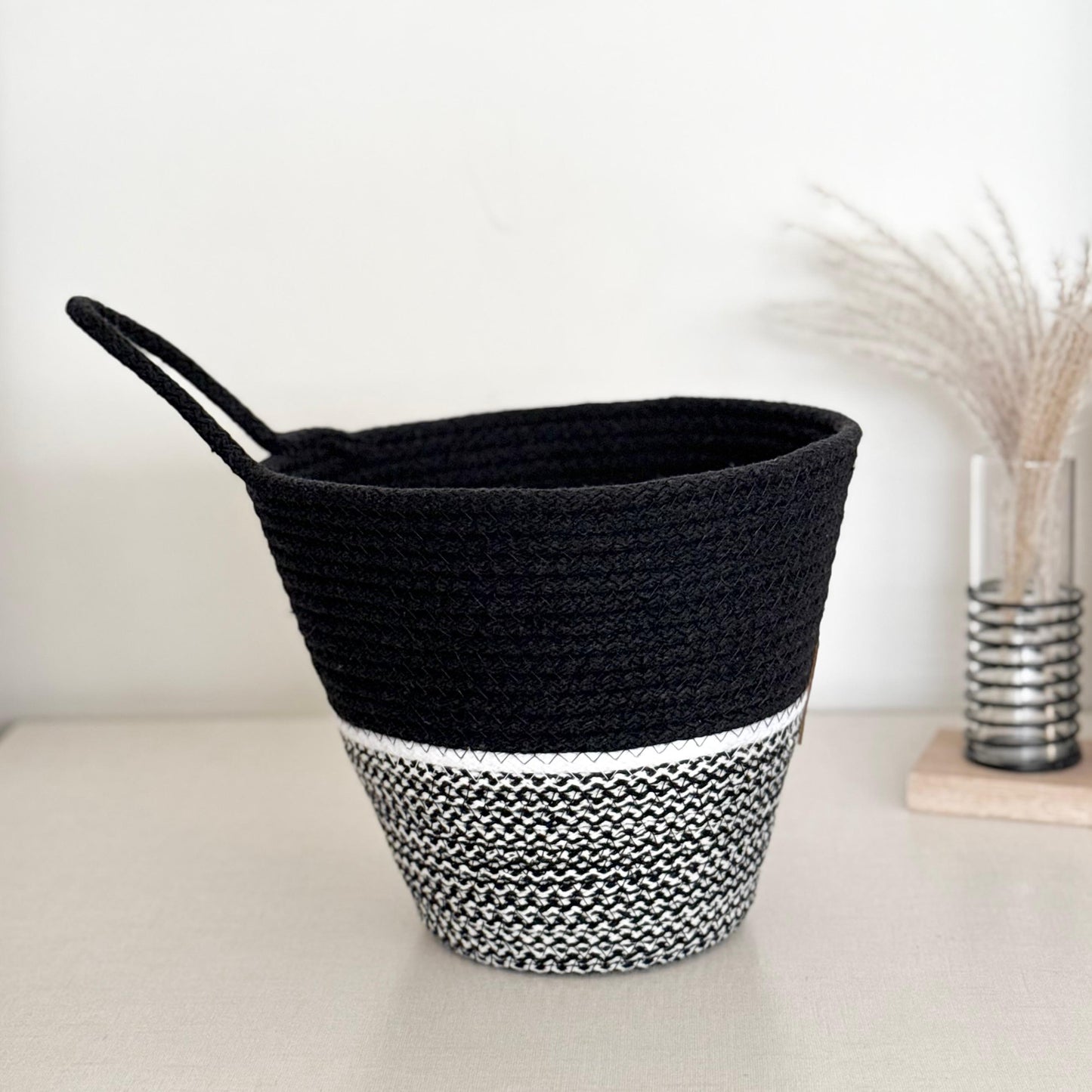 PND WOVEN ROUND BASKET SET 3-PIECE WITH HANDLE