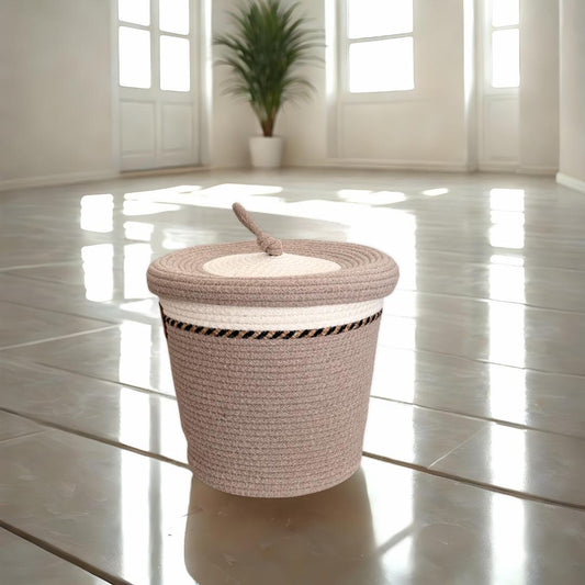 PND WOVEN ROUND STORAGE BASKET WITH LID