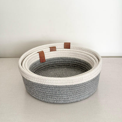 PND WOVEN ROUND BASKET SET 3-PIECE