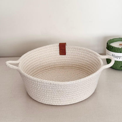 PND WOVEN ROUND BASKET WITH HANDLES
