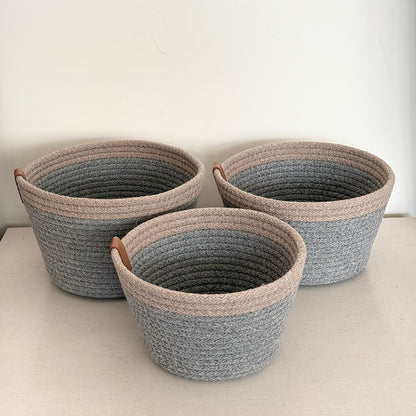 PND WOVEN ROUND BASKET SET 3-PIECE