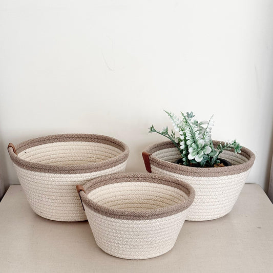 PND WOVEN ROUND BASKET SET 3-PIECE