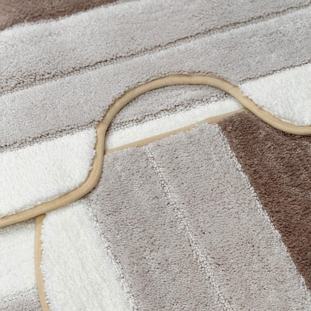 SHADES LATEX BATHMAT STRIPED 3 PIECES