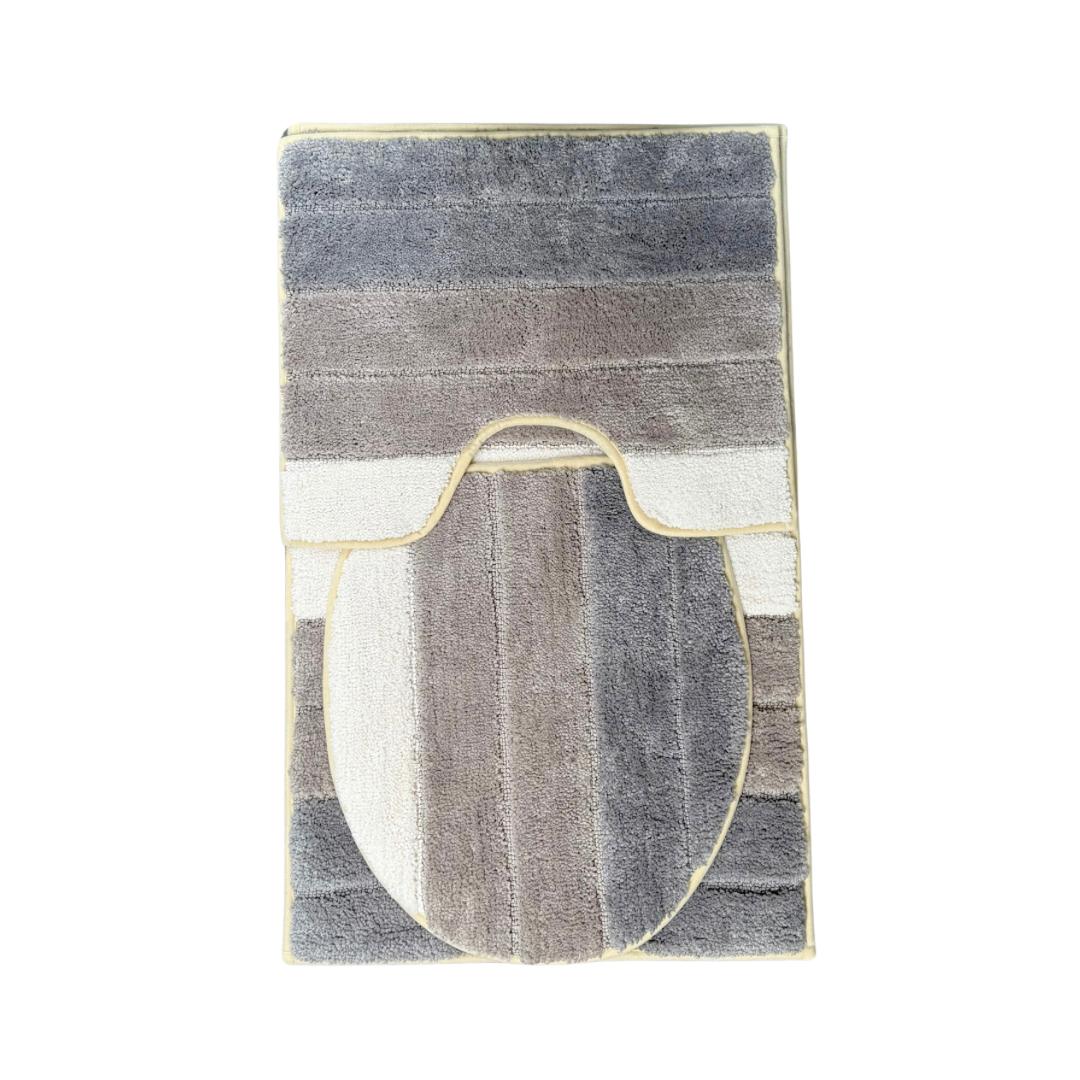 SHADES LATEX BATHMAT STRIPED 3 PIECES