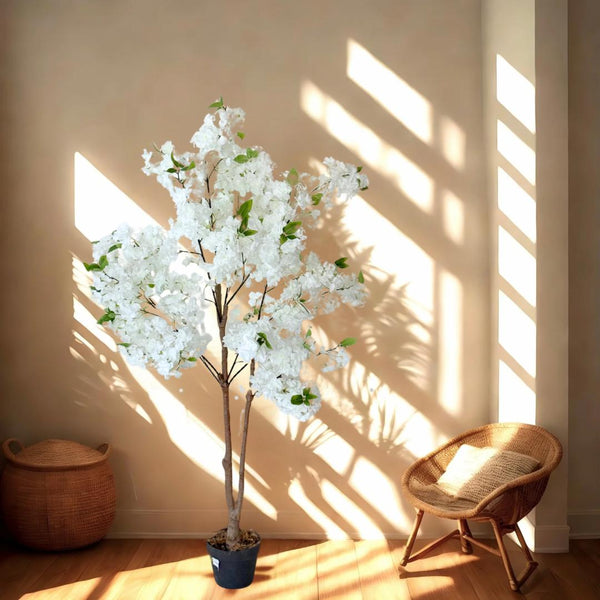 ARTIFICIAL CHERRY BLOSSOM WHITE TREE