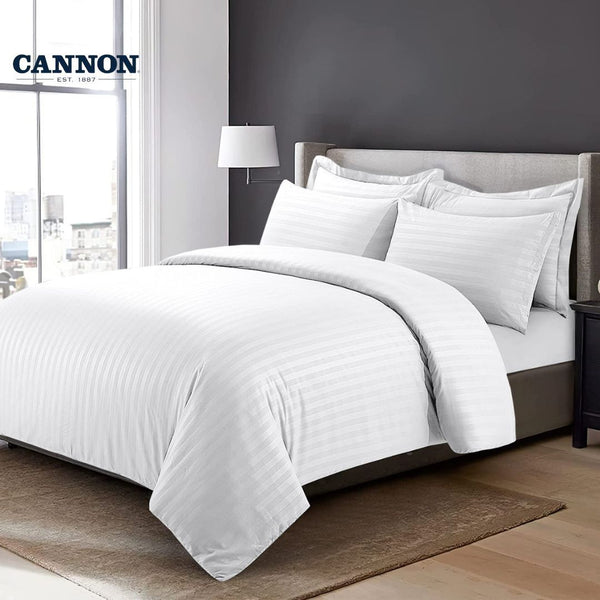 CANNON 100% COTTON SATIN BED SET 220 TC