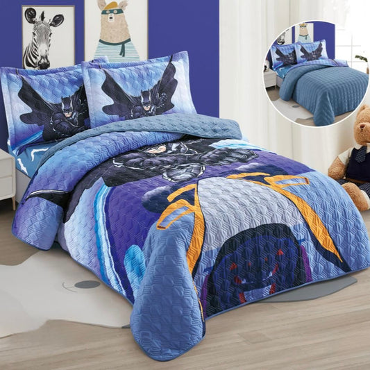 KIDS REVERSIBLE BEDSPREAD SET 4 PIECES BATMAN