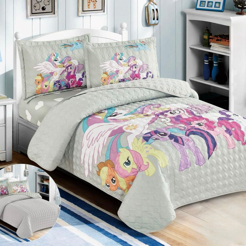KIDS REVERSIBLE BEDSPREAD SET 4 PIECES MY LITTLE PONY