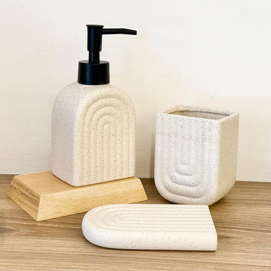 PORCELAIN BATHROOM SET 3 PIECES UNIQUE