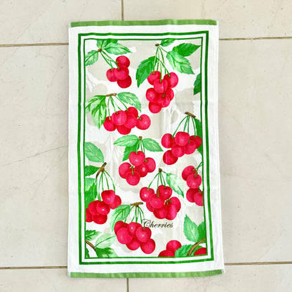 CANNON 100% COTTON TOWEL KITCHEN VELOUR SET 6 PIECES CHERRIES
