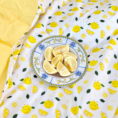 COMFYB 100% COTTON REVERSIBLE BED SET LEMON