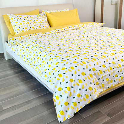 COMFYB 100% COTTON REVERSIBLE BED SET LEMON