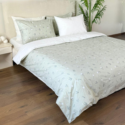 COMFYB 100% COTTON REVERSIBLE BED SET MLEAVE