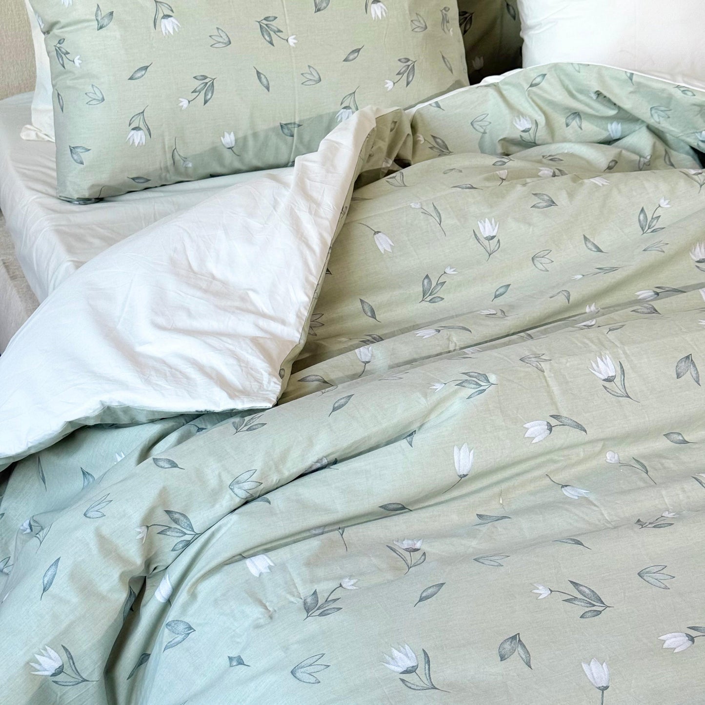 COMFYB 100% COTTON REVERSIBLE BED SET MLEAVE