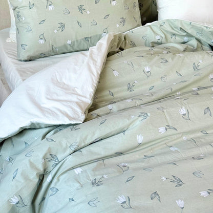 COMFYB 100% COTTON REVERSIBLE BED SET MLEAVE