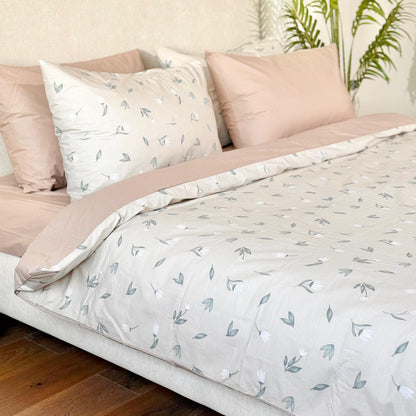 COMFYB 100% COTTON REVERSIBLE BED SET MLEAVE
