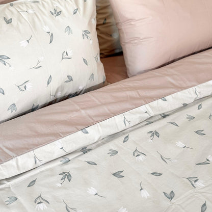 COMFYB 100% COTTON REVERSIBLE BED SET MLEAVE