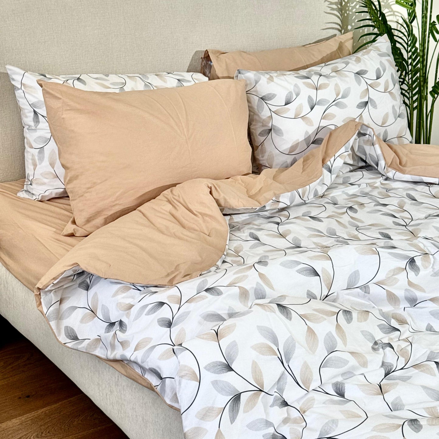 COMFYB 100% COTTON REVERSIBLE BED SET AUTO