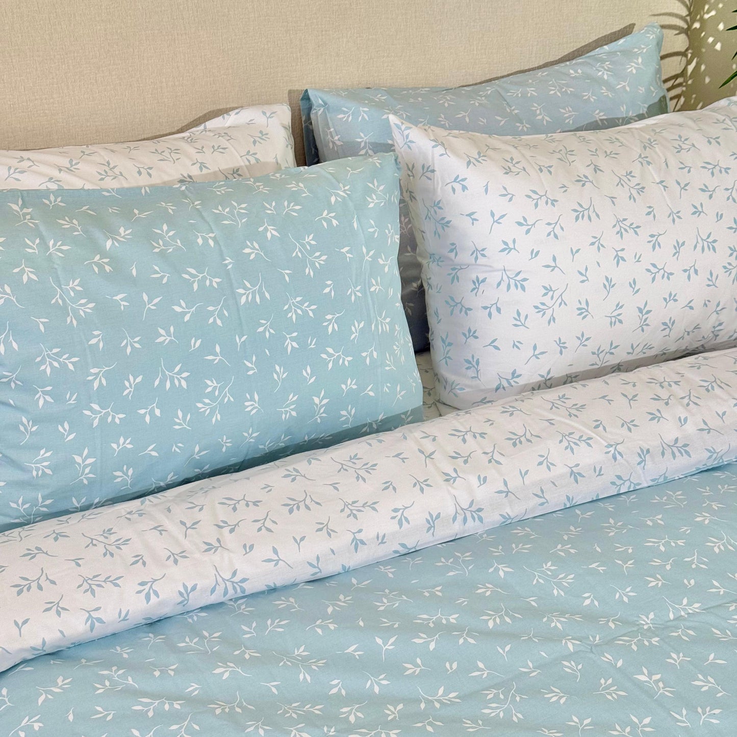 COMFYB 100% COTTON REVERSIBLE BED SET LEAF