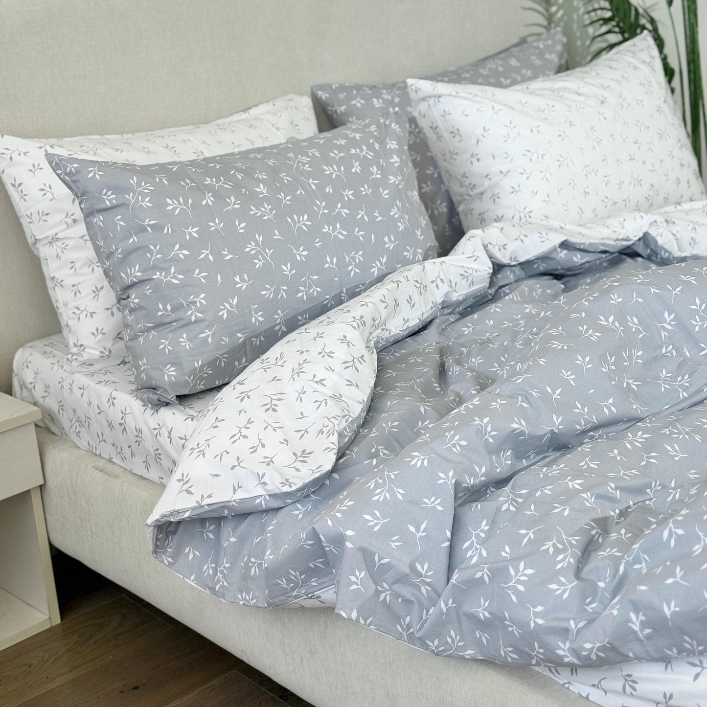 COMFYB 100% COTTON REVERSIBLE BED SET LEAF