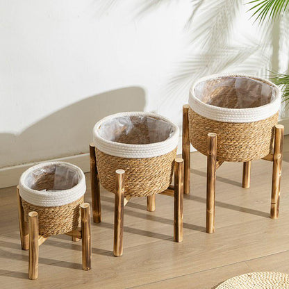 SW STRAW ROUND BASKET POT