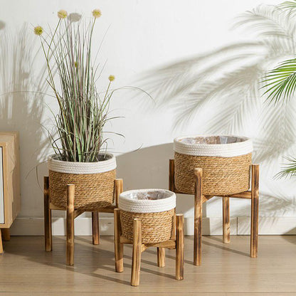 SW STRAW ROUND BASKET POT