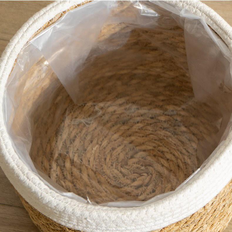 SW STRAW ROUND BASKET POT