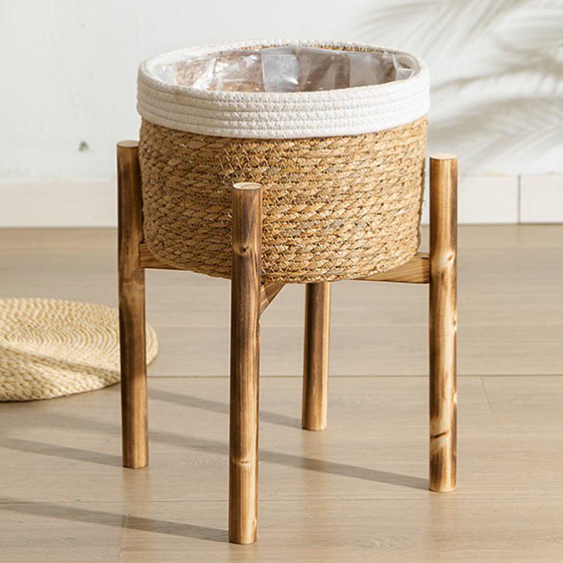 SW STRAW ROUND BASKET POT