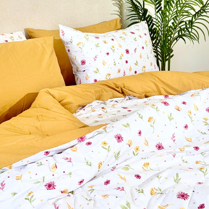 COMFYB 100% COTTON REVERSIBLE BED SET SUNFLOWER