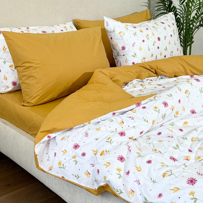 COMFYB 100% COTTON REVERSIBLE BED SET SUNFLOWER
