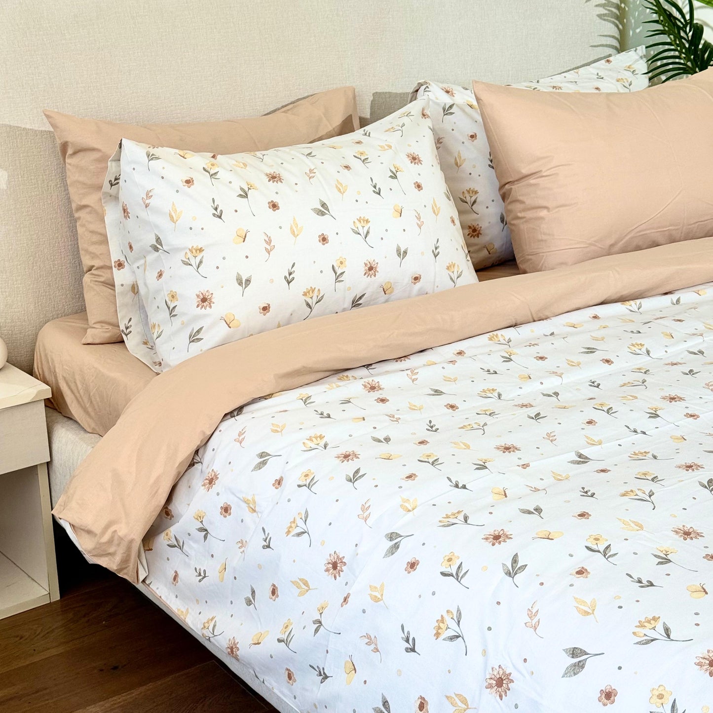 COMFYB 100% COTTON REVERSIBLE BED SET SUNFLOWER