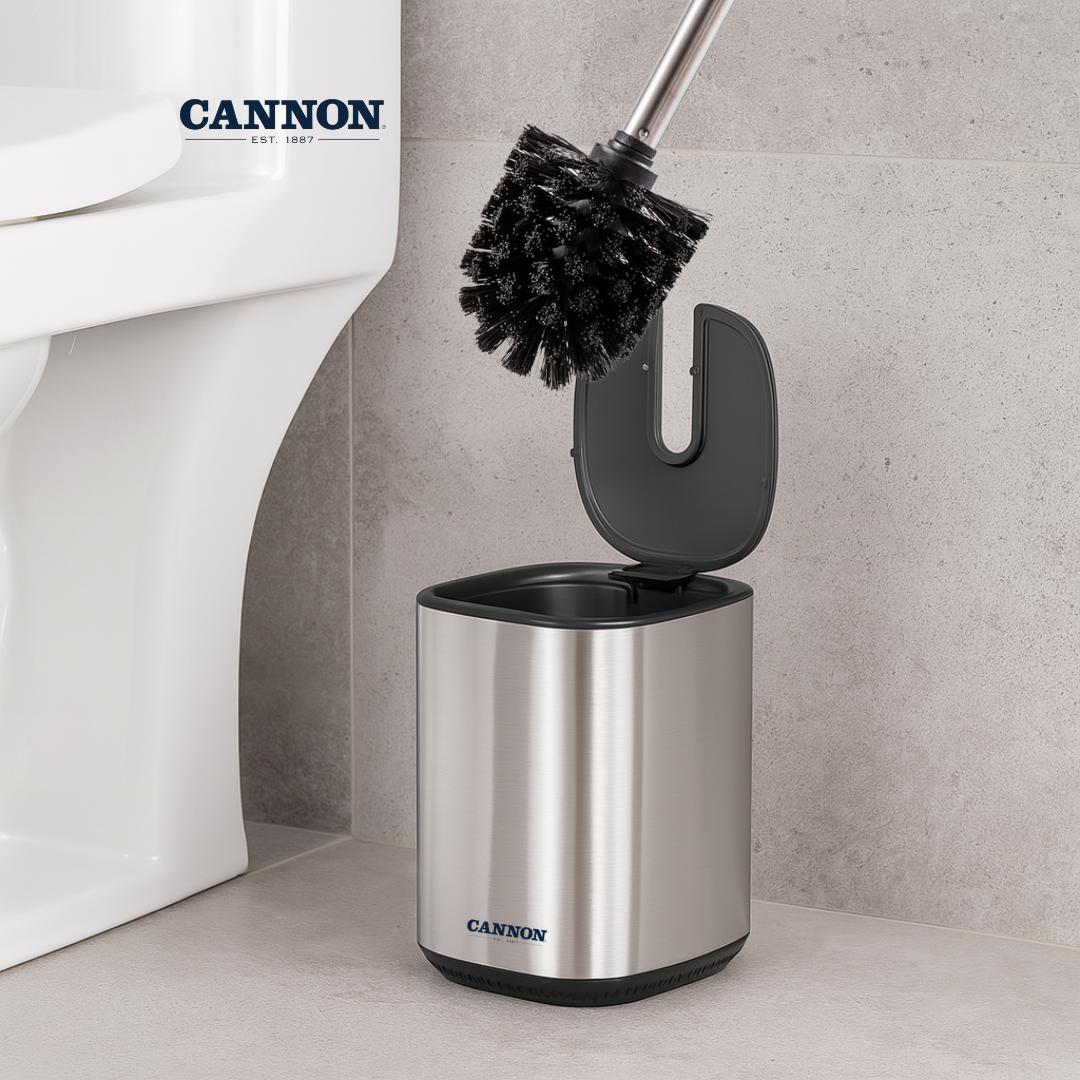 CANNON TOILET BRUSH HOLDER WITH LID SQUARED