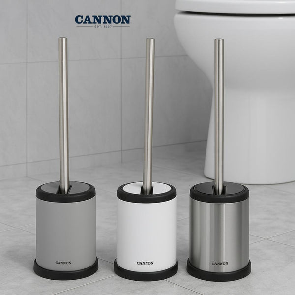 CANNON TOILET BRUSH HOLDER WITH LID ROUND