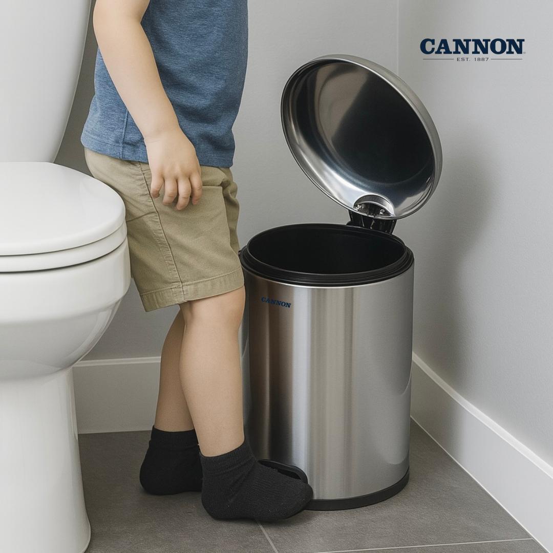 CANNON PEDAL TRASH CAN WITH LID ROUND 5 LITERS