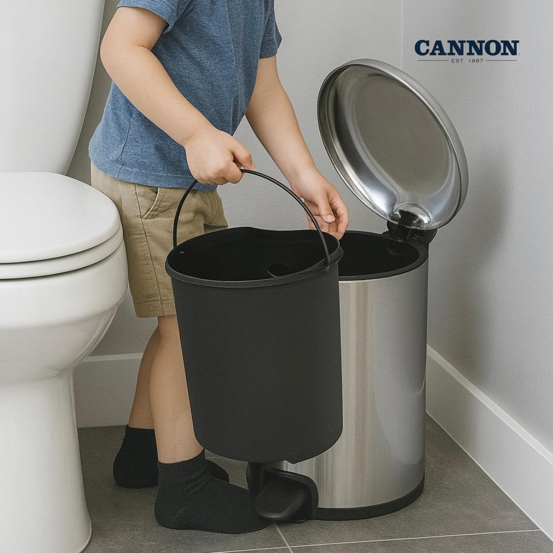 CANNON PEDAL TRASH CAN WITH LID ROUND 5 LITERS