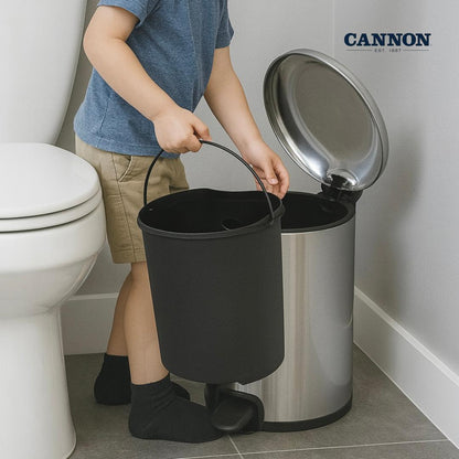 CANNON PEDAL TRASH CAN WITH LID ROUND 5 LITERS