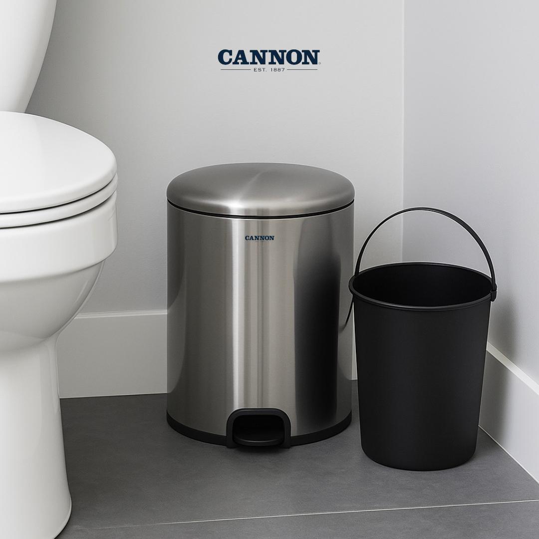 CANNON PEDAL TRASH CAN WITH LID ROUND 5 LITERS