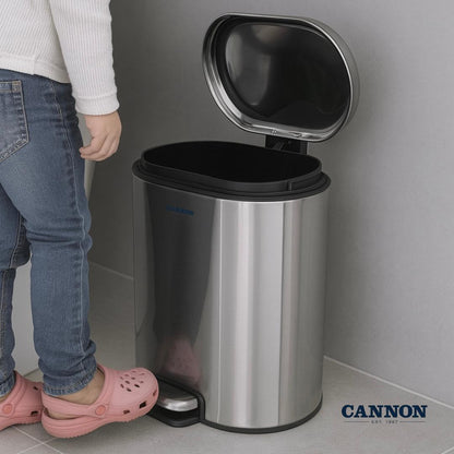 CANNON PEDAL TRASH CAN WITH LID OVAL 6 LITERS