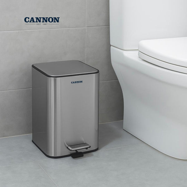 CANNON PEDAL TRASH CAN WITH LID SQUARE 5 LITERS