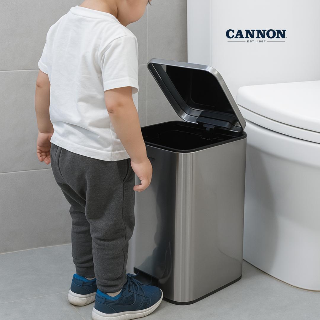 CANNON PEDAL TRASH CAN WITH LID SQUARE 5 LITERS