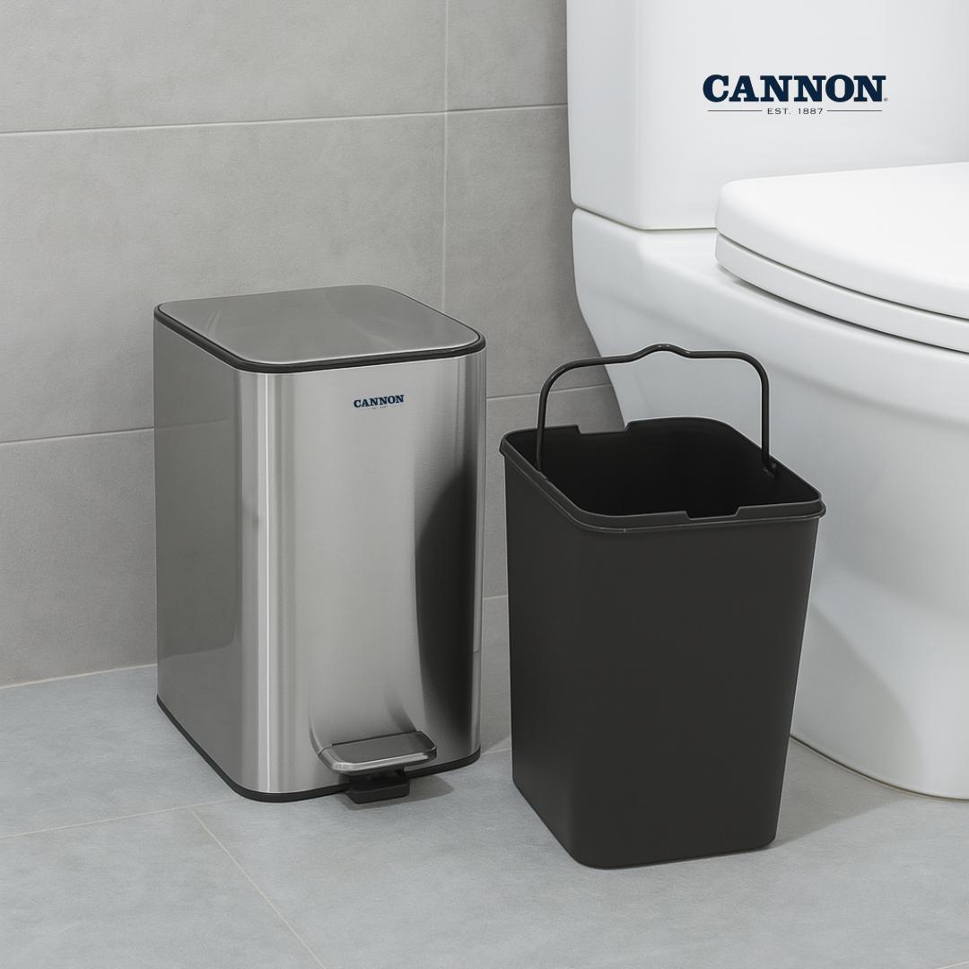 CANNON PEDAL TRASH CAN WITH LID SQUARE 5 LITERS