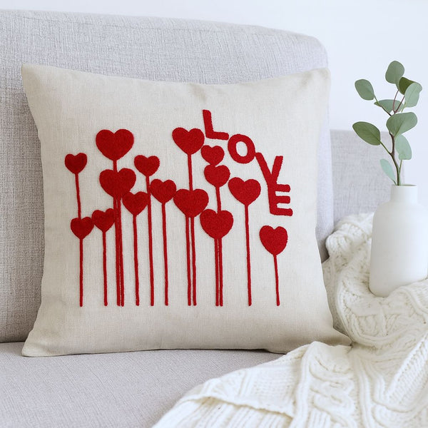 ELAV CUSHION COVER EMBROIDERED LOVE