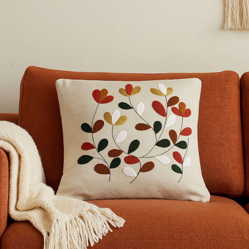 ELAV CUSHION COVER EMBROIDERED FL
