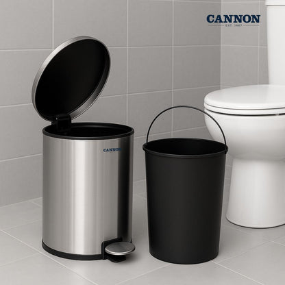 CANNON PEDAL TRASH CAN WITH LID ROUND 5 LITERS
