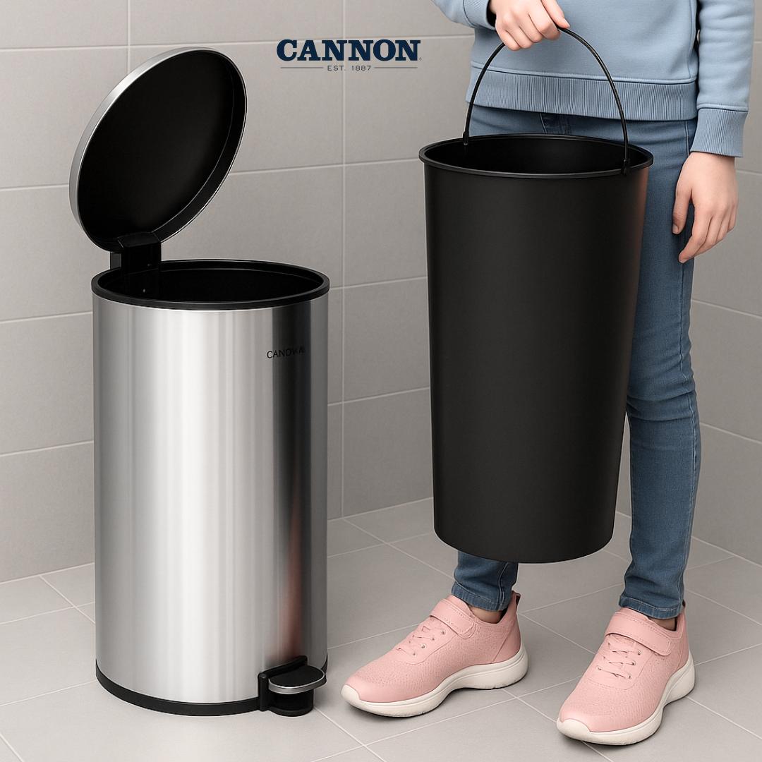 CANNON PEDAL TRASH CAN WITH LID ROUND 12 LITERS