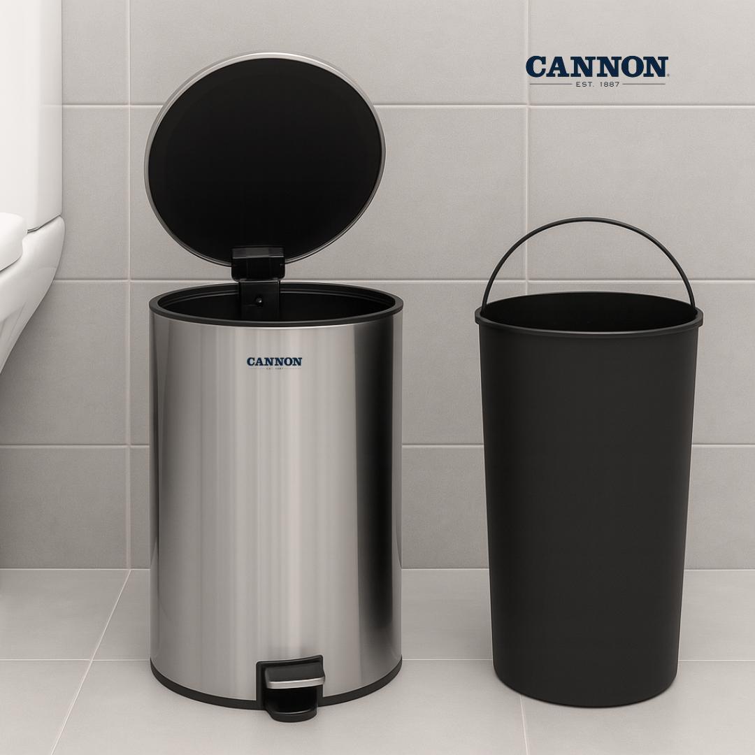 CANNON PEDAL TRASH CAN WITH LID ROUND 12 LITERS