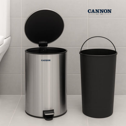 CANNON PEDAL TRASH CAN WITH LID ROUND 12 LITERS