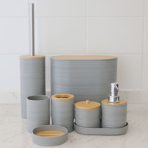 VILO BATHROOM SET 8 PIECES WITH BAMBOO
