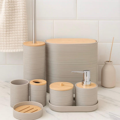 VILO BATHROOM SET 8 PIECES WITH BAMBOO