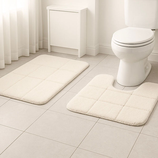 SQUARED BATHMAT SOLID SET 2 PIECES